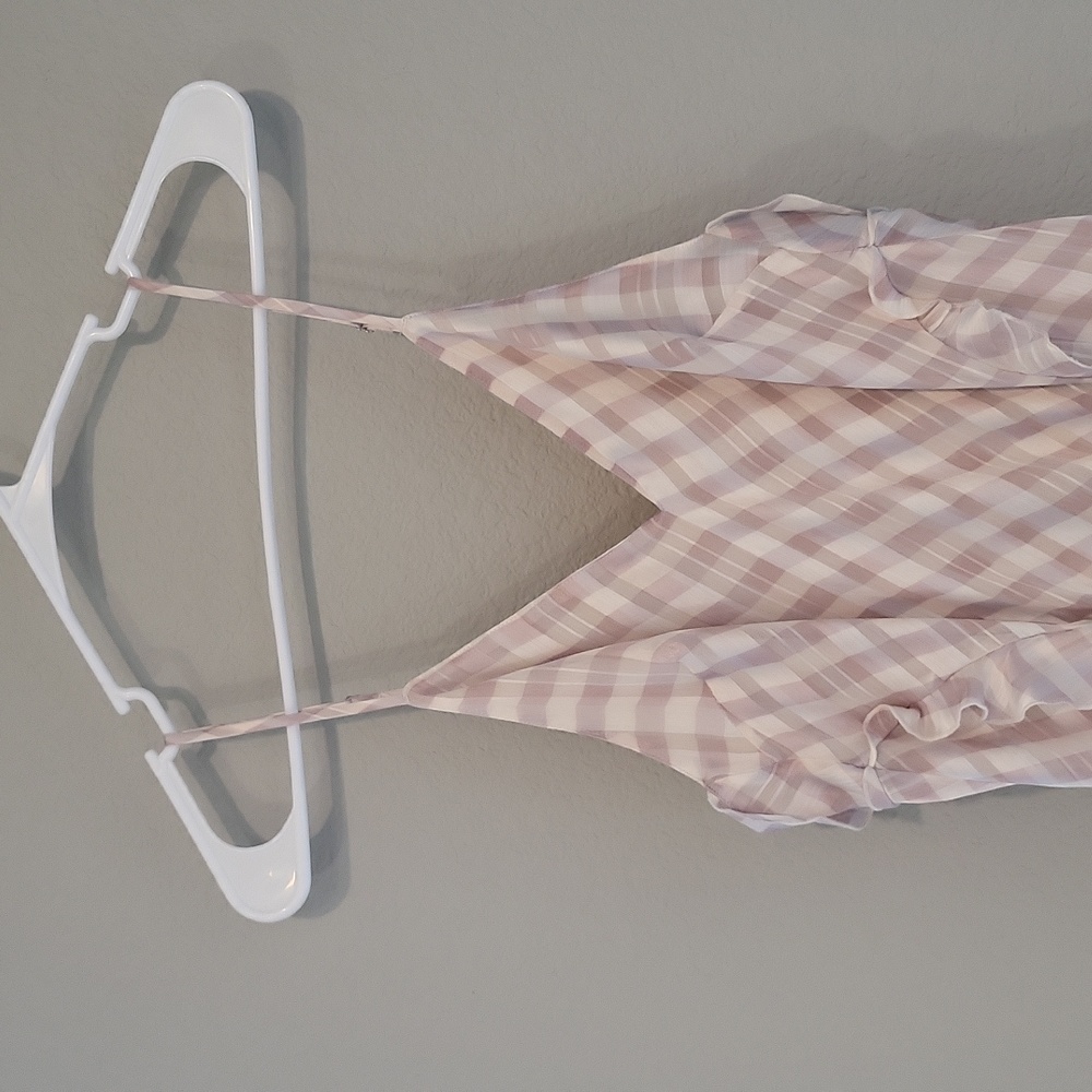 Victoria’s Secret Ruffle plaid pink dress women's L feminine adjustable straps - Picture 4 of 12